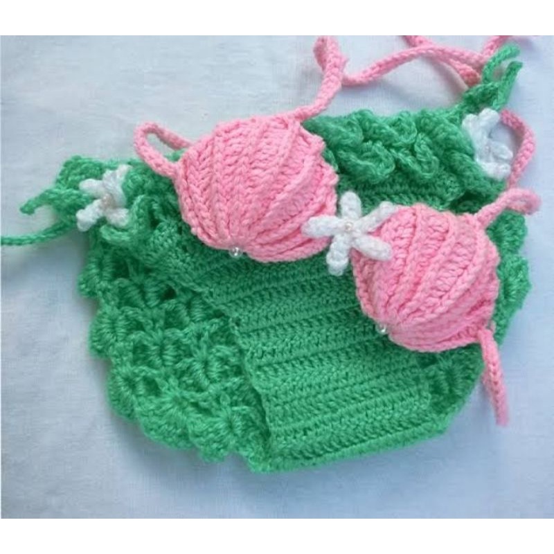 biquíni para bebê e crianças super luxuoso feito a mão em crochê