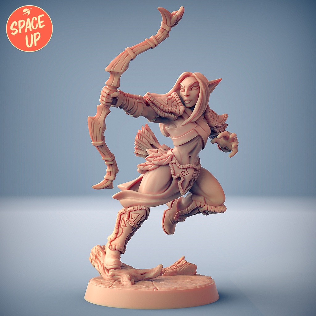 Miniaturas RPG Elfo Guerreiro Caçador Protetor da Floresta Coleção Deepwood Alfar Artisan Guild