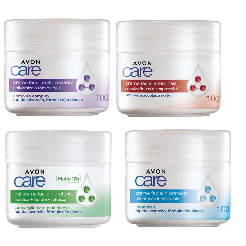 Avon Care Creme Facial Antissinais Reduz linhas de expressão (Noturno ou  Diurno com filtro solar) Avon 100g Skin Care Creme para o rosto ..