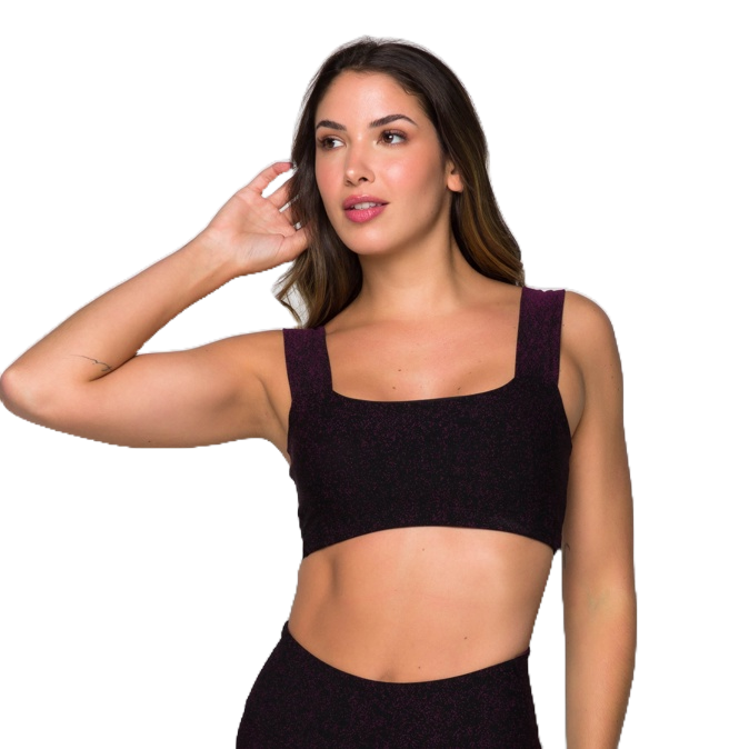 Cropped Fitness Faixa Malbec