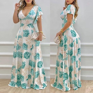 VESTIDOS LARGOS ELEGANTESCOLORES DE MODA/VESTIDOS ESTAMPADOS EN