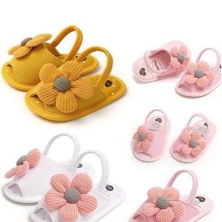 Sapatos De Bebês Meninas Antiderrapantes Respiráveis Sandálias De Verão Girassol Para Solo Macio