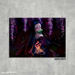 Quadro Metalizado Tanjiro Kamado Demon Slayer Fan art Placa Decorativa