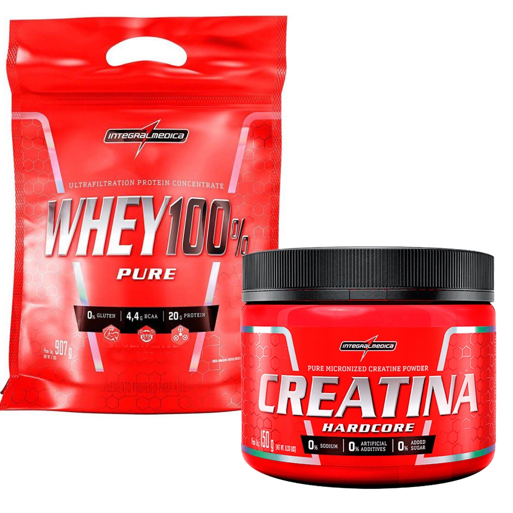 Combo Whey Protein Pure Refil G Creatina G Integralmedica Pronta Entrega Shopee