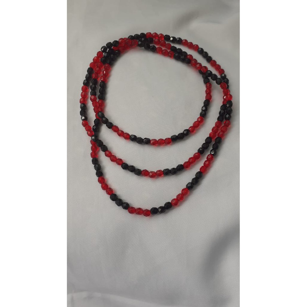Guia de Umbanda Vermelha e Preta Exu Pombagira em Cristal Shopee Brasil