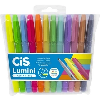 Kit Marca Texto CIS Lumini c/ 12 Cores