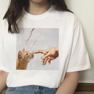 Camiseta Vintage Tumblr Gatinho Camisa Masculina Feminina 100% Poliéster