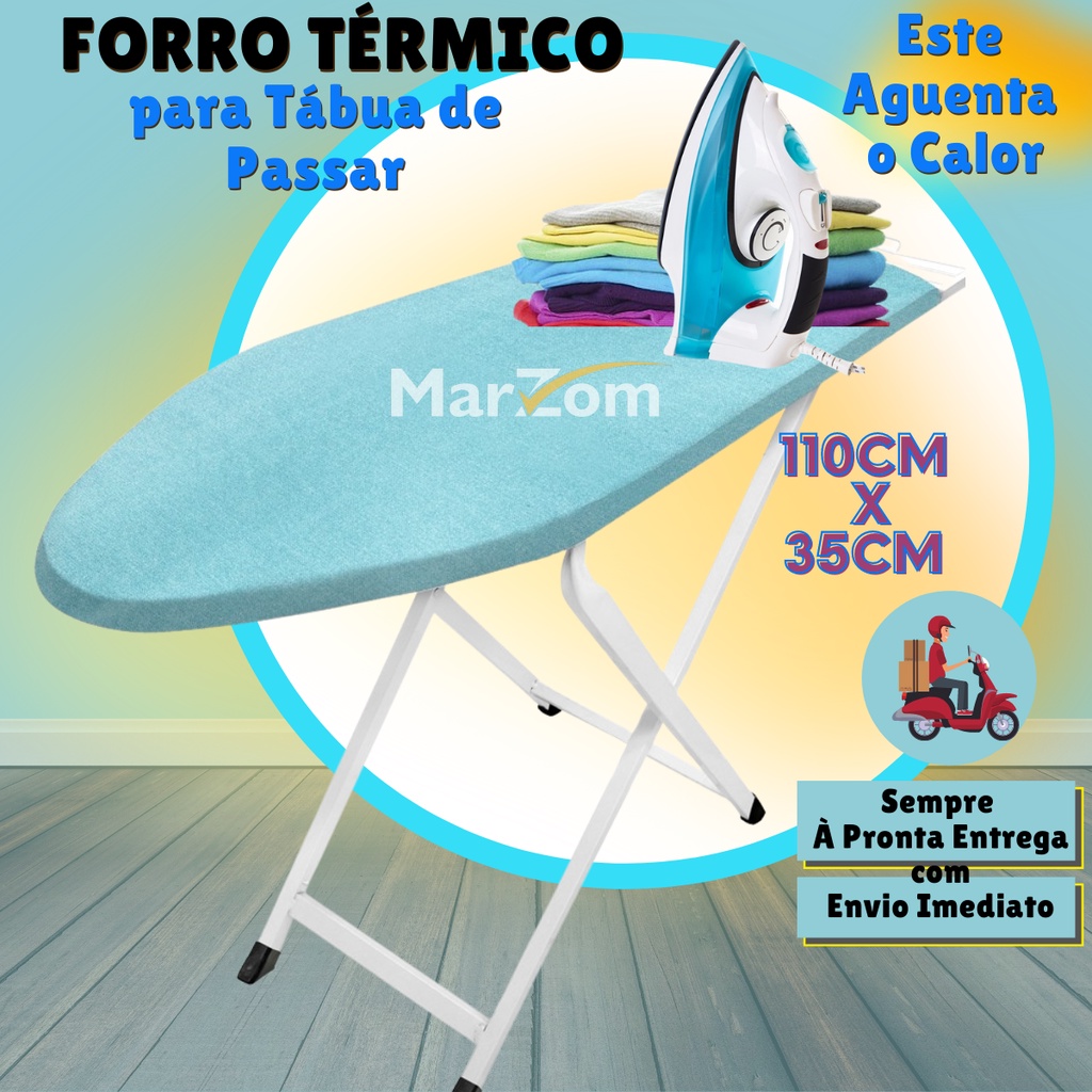 Forro Termico para Tabua de Passar Roupa cor Azul - 110 X 35cm - Capa ...