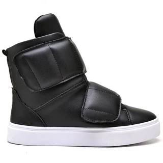 Tênis Botinha Moda Academia Fitness estiloso Fechamento em Velkro Preto