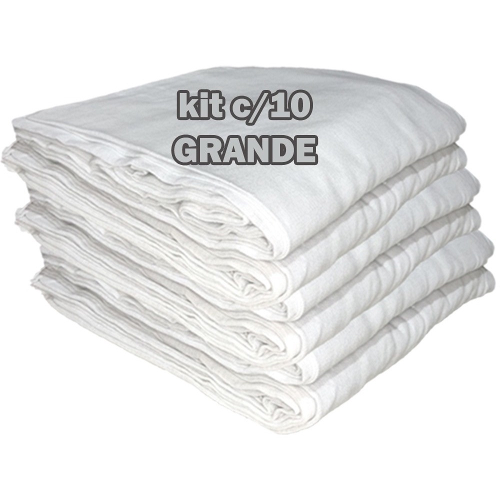 Pano De Chao Branco De Limpeza Grande Kit 10 Unidades 65 Cm X 42 Cm Shopee Brasil