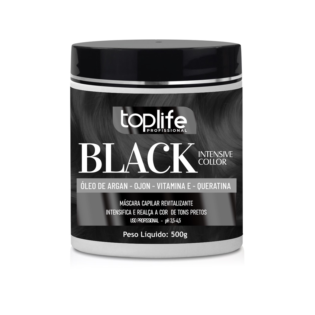 Matizador Preto Black Para Cabelos Toplife Profissional 500g | Shopee ...