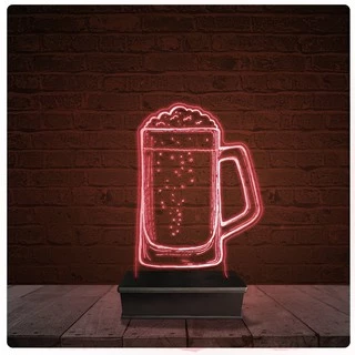 Abajur Luminária Acrílico Led - Cerveja Chopp Cervejaria