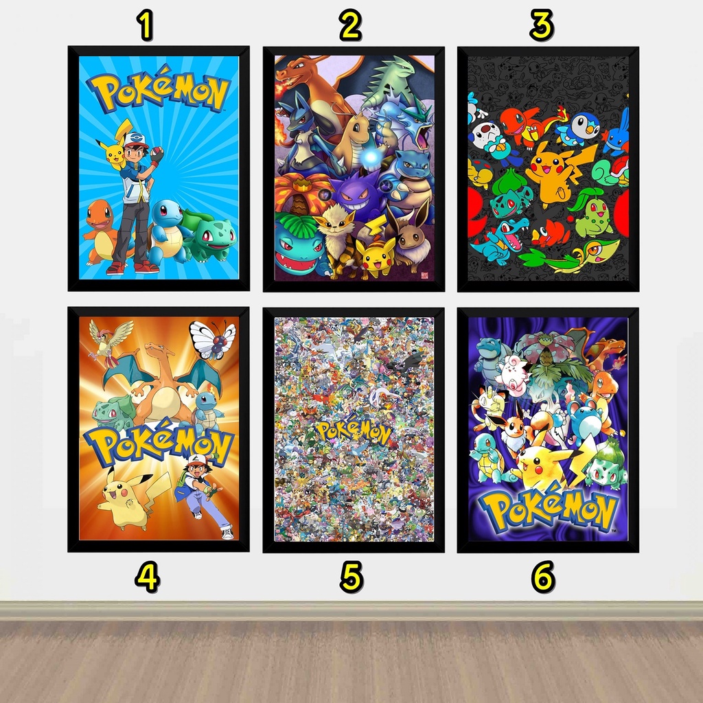 Quadro Arte Todos Os Pokemons Poster Moldurado em Promoção na Americanas