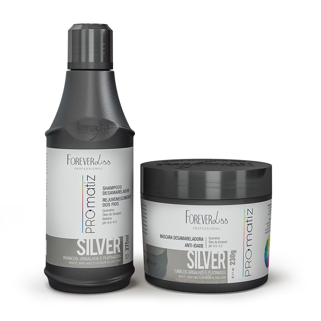 Kit Desamarelador de Fios PRO Matiz Silver Sh + Máscara Forever Liss ...
