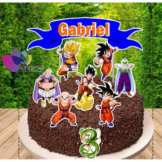 Dragon ball Z decoração de aniversário topo de bolo para imprimir png