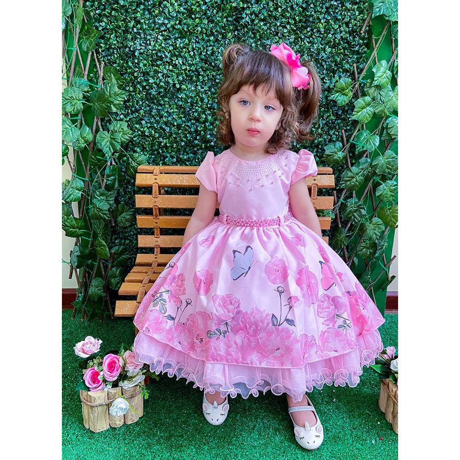 Vestido de daminha de best sale 2 anos