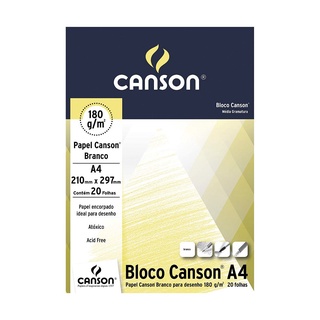 Bloco Desenho CANSON Branco A4 180g ou 200g