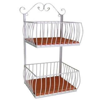 Fruteira De Parede Aramado 2 Cestos Super Resistente Rústico Frutas Suporte Para Frutas E Legumes Porta Frutas Fruteira Rústica