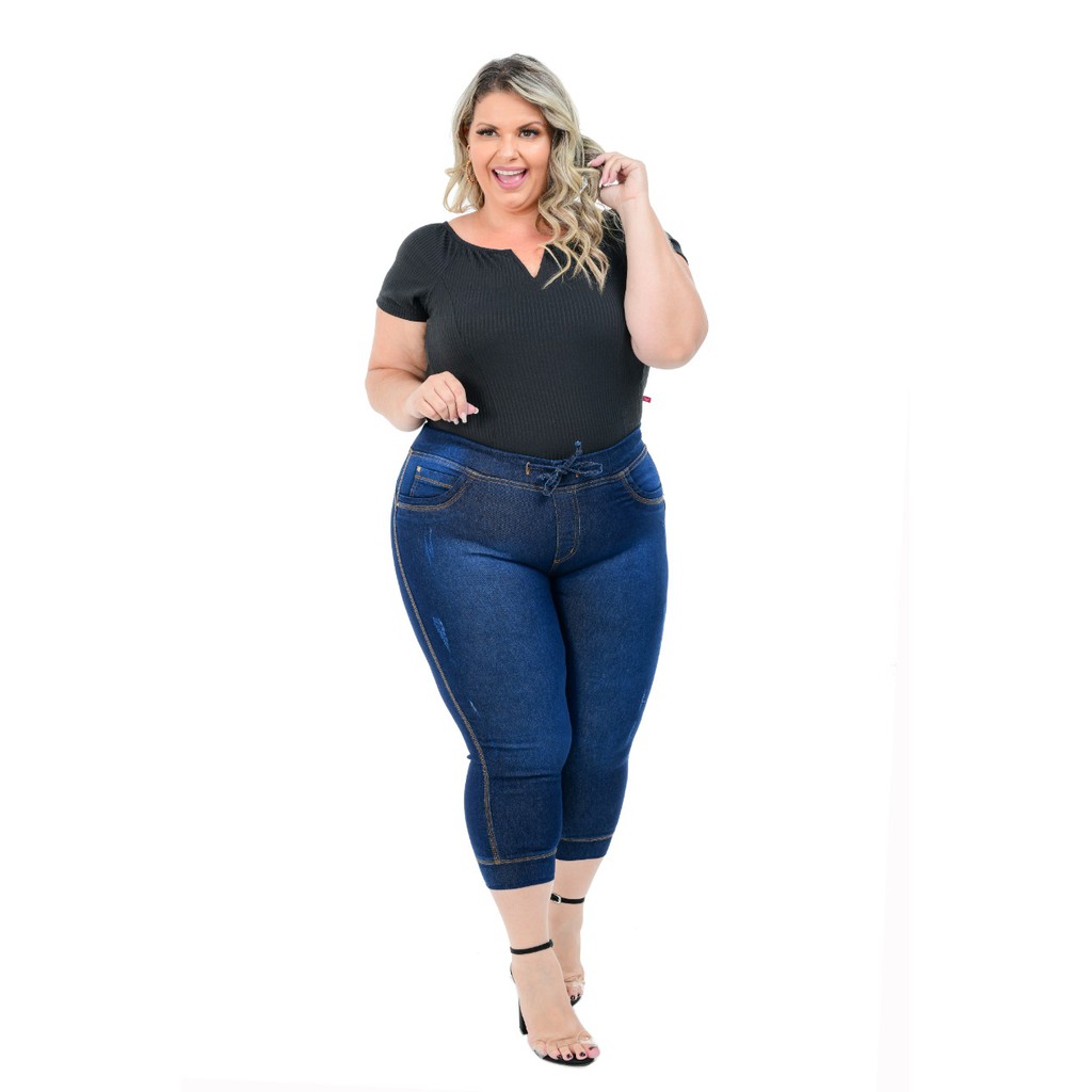 Calça capri best sale plus size jeans