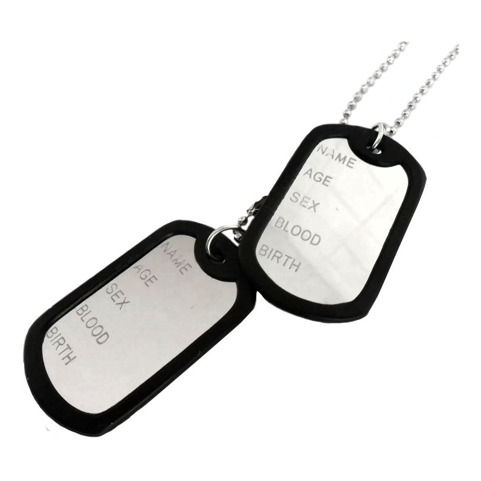 Colar Corrente Placa Identificação Militar Dog Tag Aço Inox REF:02DM |  Shopee Brasil