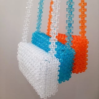Bolsa de miçanga personalizada | Conta acrílica | Beaded bag