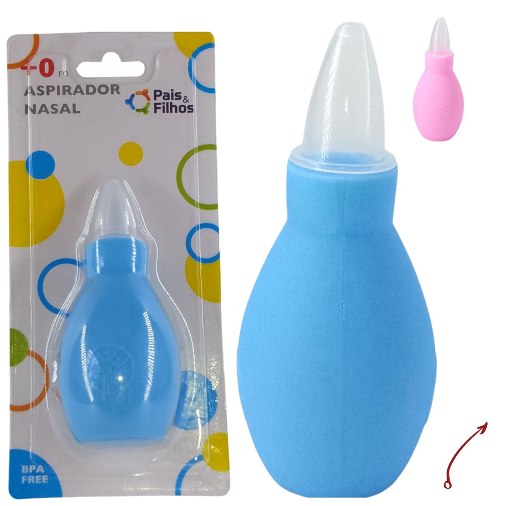 Aspirador Nasal Sugador Catarro Secreção Nariz Bebe Azul Rosa | Shopee ...