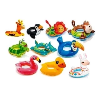 Boia de Segurança Infantil Inflável C/ Personagens de Animais 72x66cm P/ Praia, Piscina e Clube