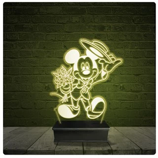 Led Luminária Acrílico Abajur - Disney Mickey Chapéu 10