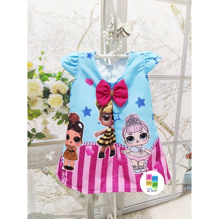 Vestido Trap zio Manguinha Infantil Lol Estrelas Shopee Brasil