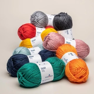 Fio/Lã Misto de Acrílico Pingouin Silky 100g (acrilico e lã grosso e macio) TEX 1200