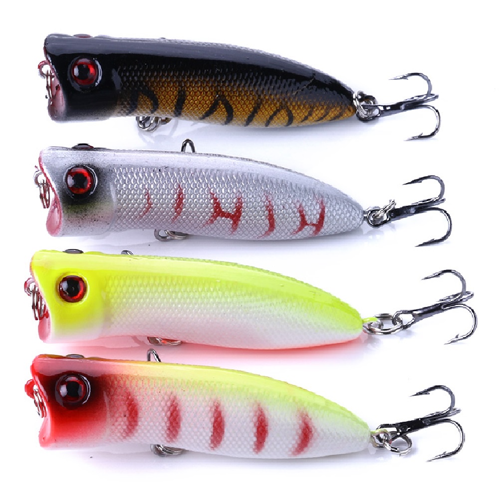 Kit 4 Iscas De Pesca Popper Superficie Isca Artificial 5.5cm 5g ...