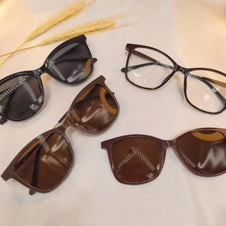 Óculos De Armação Clipon 2 Em 1 Feminino Redondo Modelo Novo Presentegod 9505