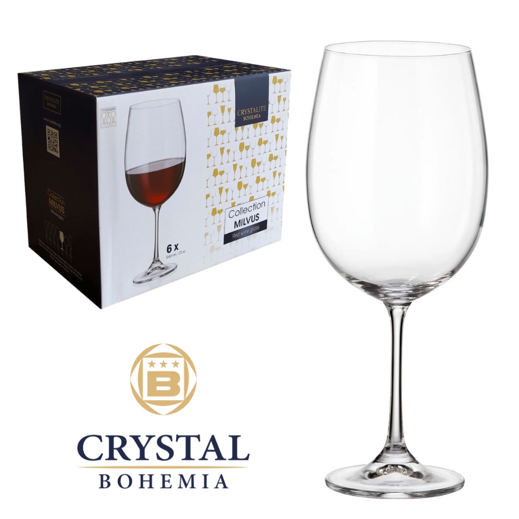 Set X 2 Copa Vino Tinto Cristal Bohemia Original Viola 450ml