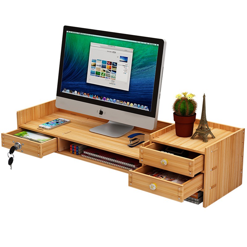 Suporte Monitor Mesa em MDF Laminado com Organizador - Topen Home