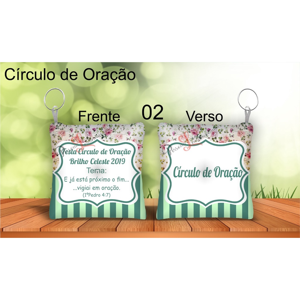 Lembrancinhas Personalizadas Igreja Circulo de Oração Almofada Chaveiro ...