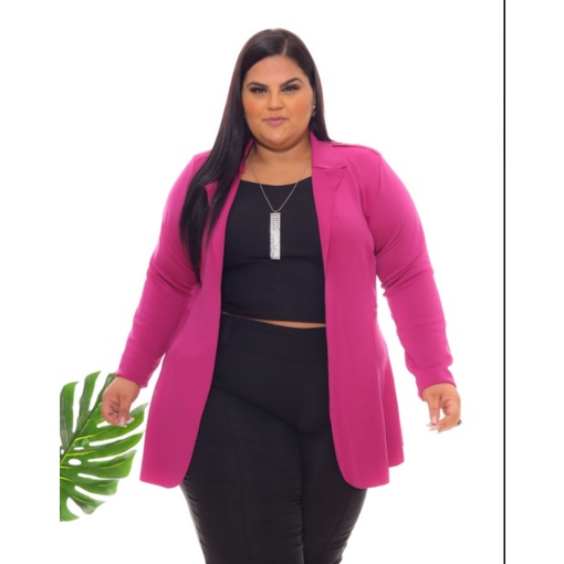 Blazer longo store feminino plus size