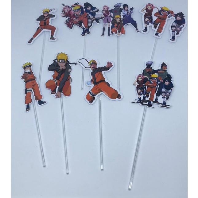 Topper Topo De Bolo Scrap Naruto Anime + 24 Tags Docinhos Tu