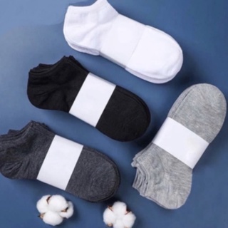 Meias Cano Curto liso PRETAS Kit 03 Pares Unissex