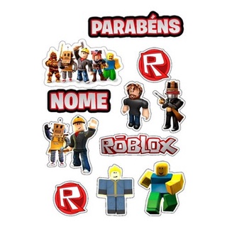 Topo De Bolo ROBLOX Cortado Colado Personalizado