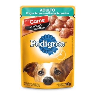 Combo Pedigree Sache Carne Adulto Raças Pequenas 100g - 4 Un
