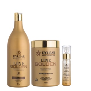 KIT Banho de ouro para cabelos hidratados DYUSAR com brindes