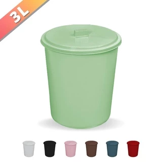 Lixeira Colorida Com Tampa Cozinha Banheiro Escritorio 3L