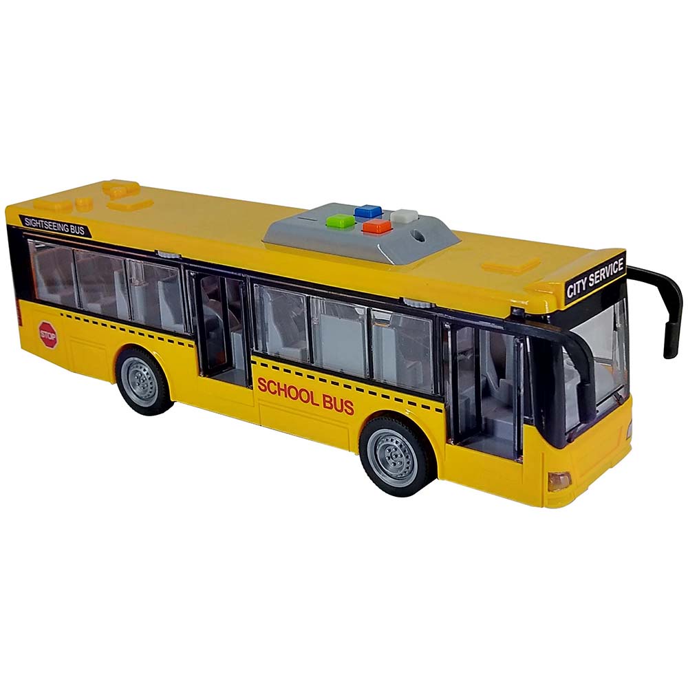 Brinquedo Ônibus Escolar de Fricção 1:16 com Luz e Som Shiny Toys - 627