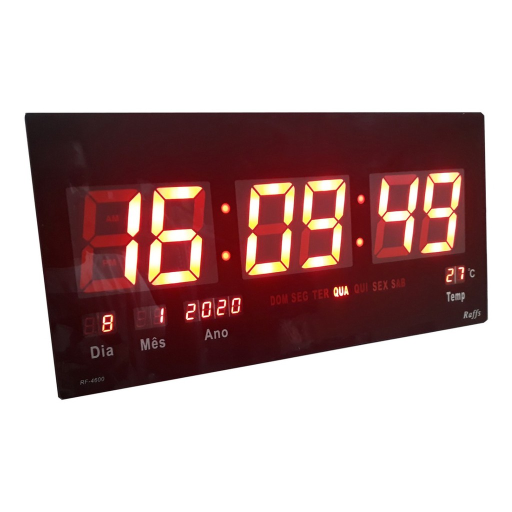 Relógio Digital, Horas Minutos Segundos Exibição 100-240V Moderno Relógio  de Parede para Quarto de Casa para Escola(#1)