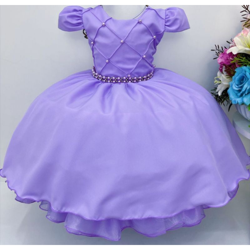 Vestido de festa infantil Princesa Sofia Lilás Luxo em Promoção na  Americanas