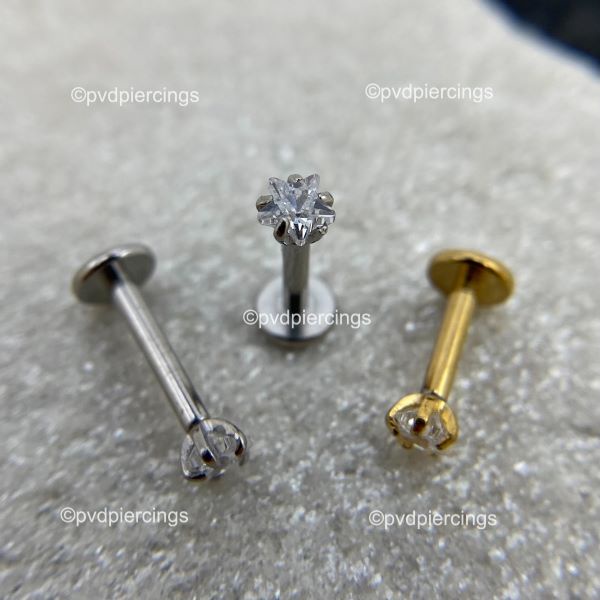 Piercing De Aço Para Orelha Cartilagem Helix Lóbulo Zirconia