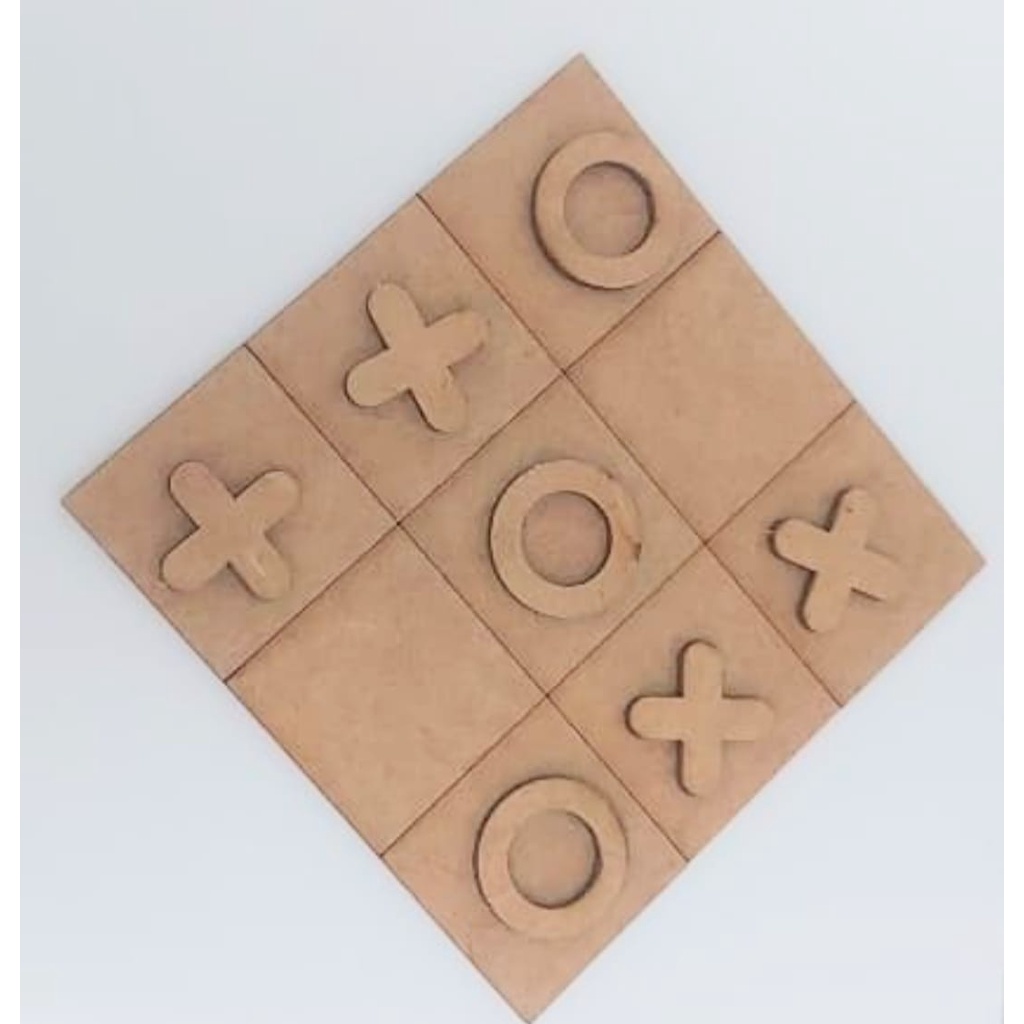 Kit 20 Peças Lindo jogo da velha feito com MDF cru 10cm tabuleiro ...