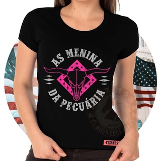 Camiseta country feminina preta texanos cowboy manga curta atacado