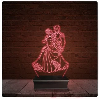 Abajur Luminária Acrílico Led - Disney Cinderela 06