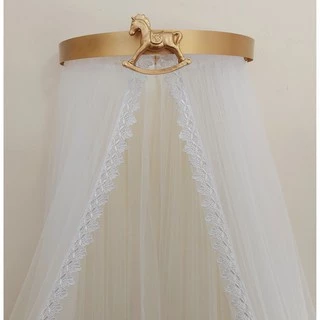 Dossel liso cavalo com mosquiteiro tule